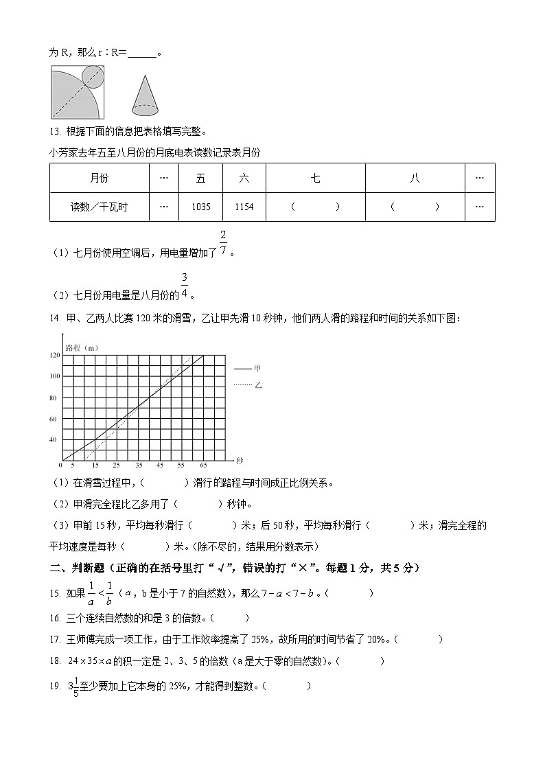 【小升初真题卷】浙江省杭州市拱墅区育才中学2021年人教版小升初考试数学试卷（原卷版+解析版）02