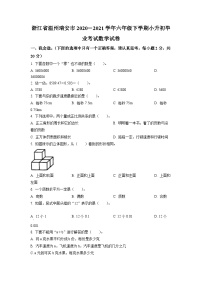 【小升初真题卷】浙江省温州市瑞安市2021年人教版小升初考试数学试卷（原卷版+解析版）