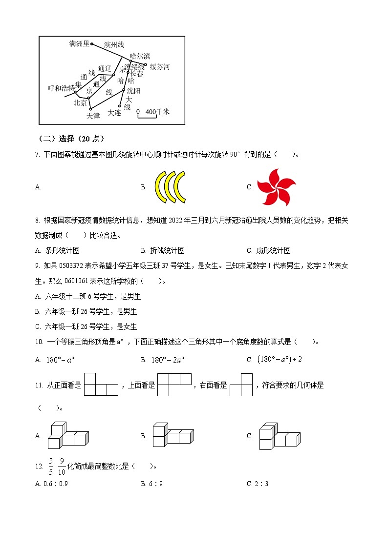 【小升初真题卷】2021-2022学年辽宁省鞍山市铁东区人教版六年级下册期末测试数学试卷（原卷版）第2页