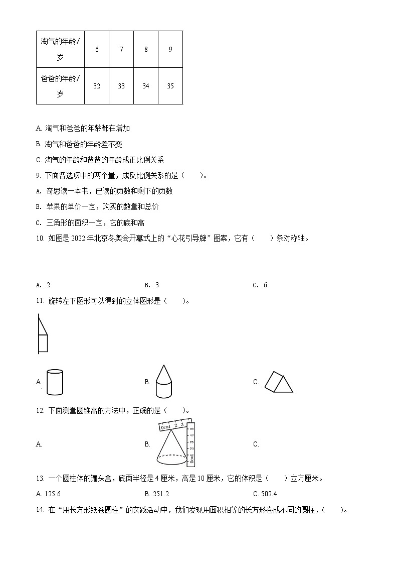 【小升初真题卷】辽宁省沈阳市于洪区2022年北师大版小升初考试数学试卷（原卷版）第2页
