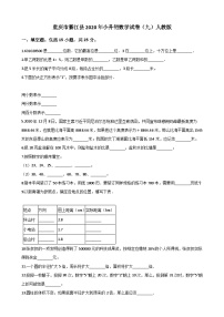 【小升初真题卷】六年级下册数学试题   重庆市綦江县2020年小升初数学试卷（九）人教版（解析版）（含解析）