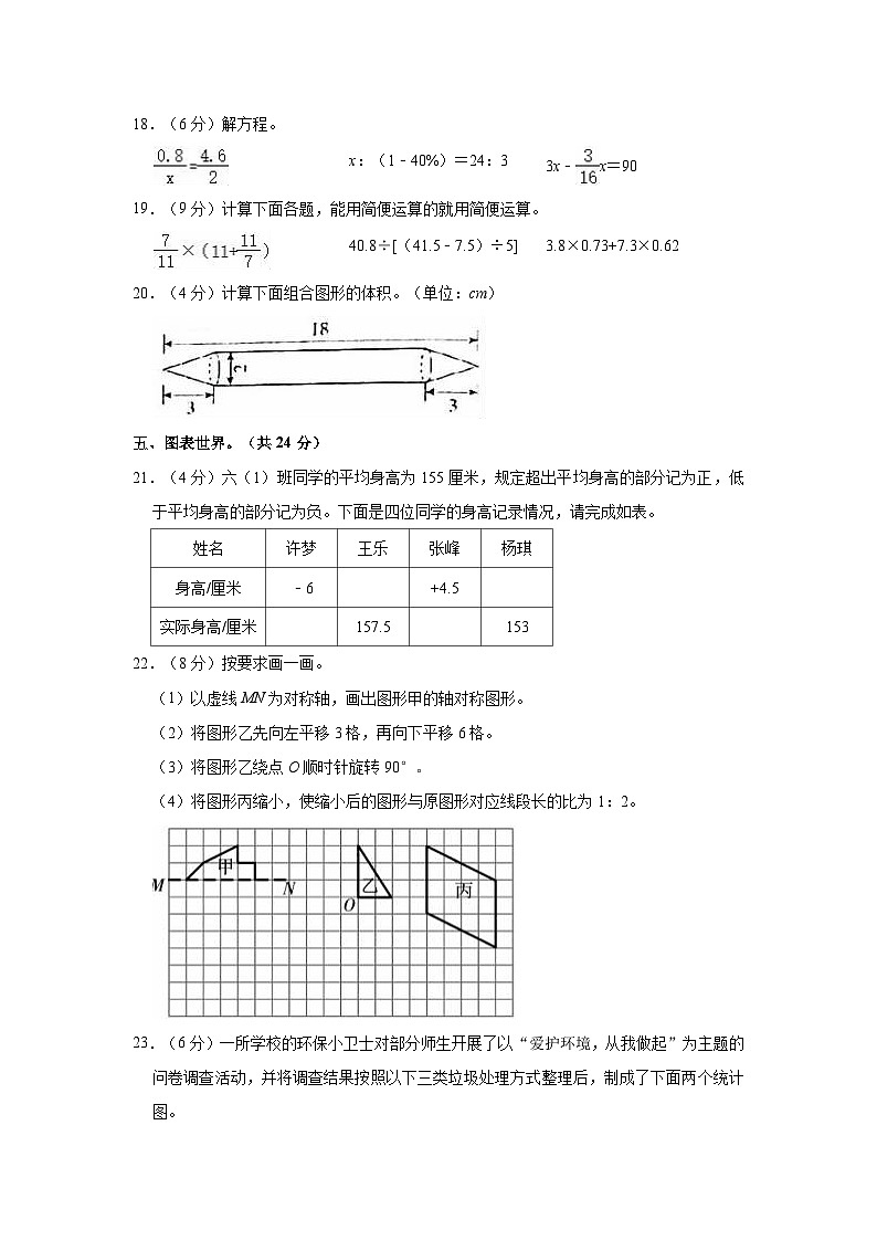 【小升初真题卷】陕西省渭南市白水县2021-2022学年六年级下学期数学小升初试卷（含解析）第3页
