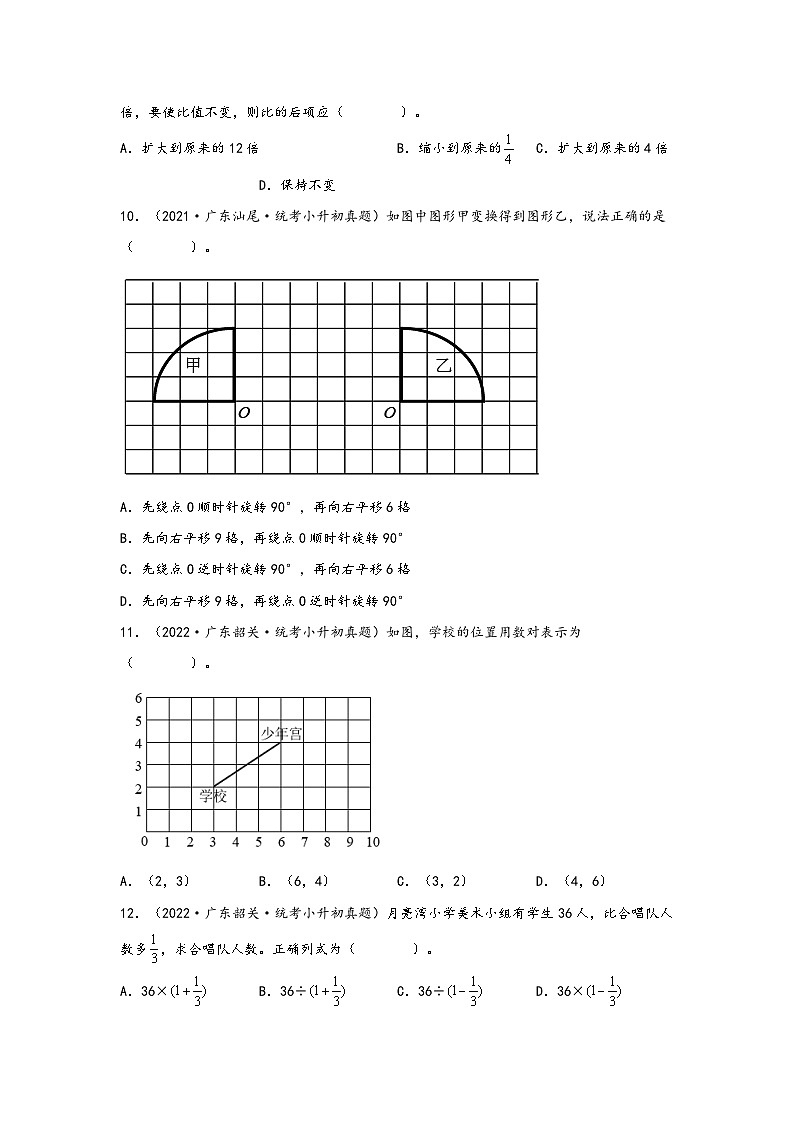 题型一  选择题63题（二）——广东省各地区小升初题型真题汇编（人教版）（含解析）第2页