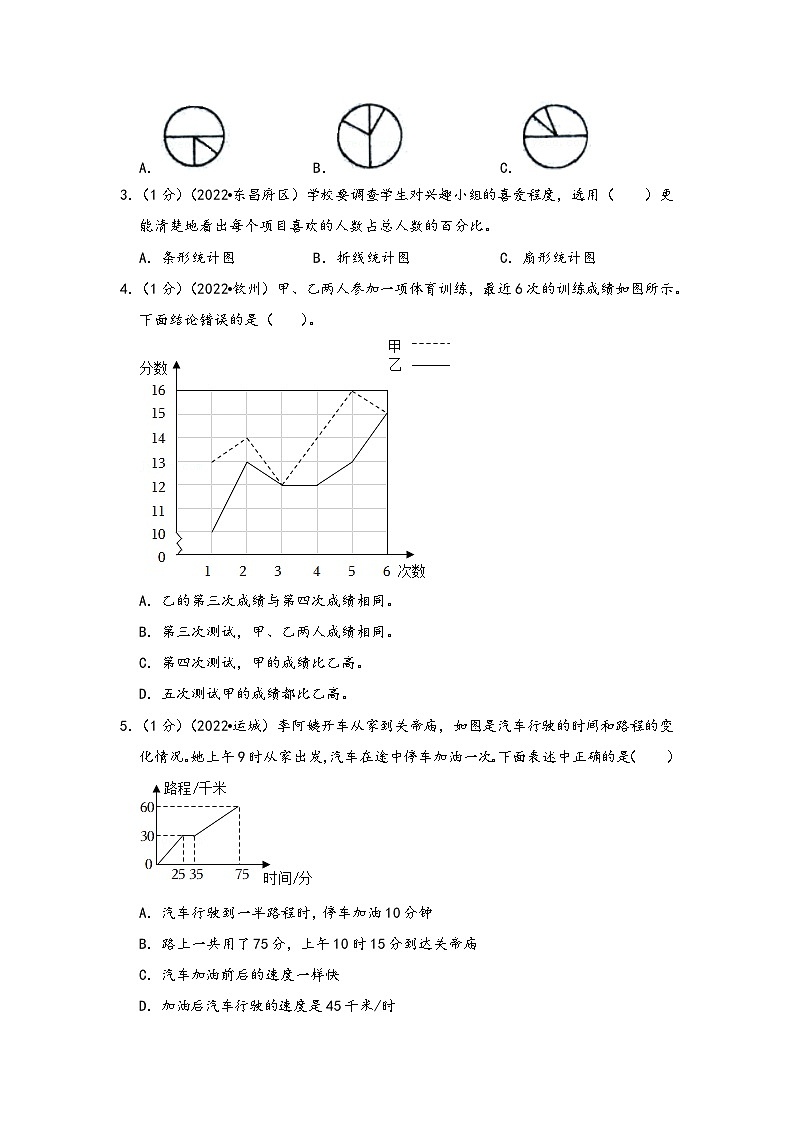第22讲 统计——2022-2023学年小升初数学基础版真题专项汇编讲义（原卷版+解析版）03