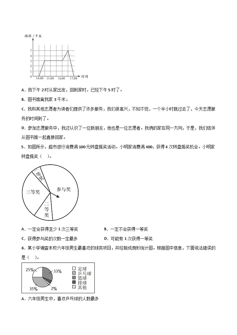 统计和概率——小学数学六年级下册北师大版小升初专项突破第2页