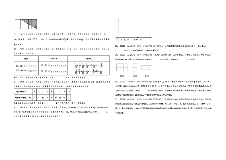 题型二  填空题69题（一）——（2023专用）2022年全国小升初数学题型真题汇编（人教版）（含解析）第3页