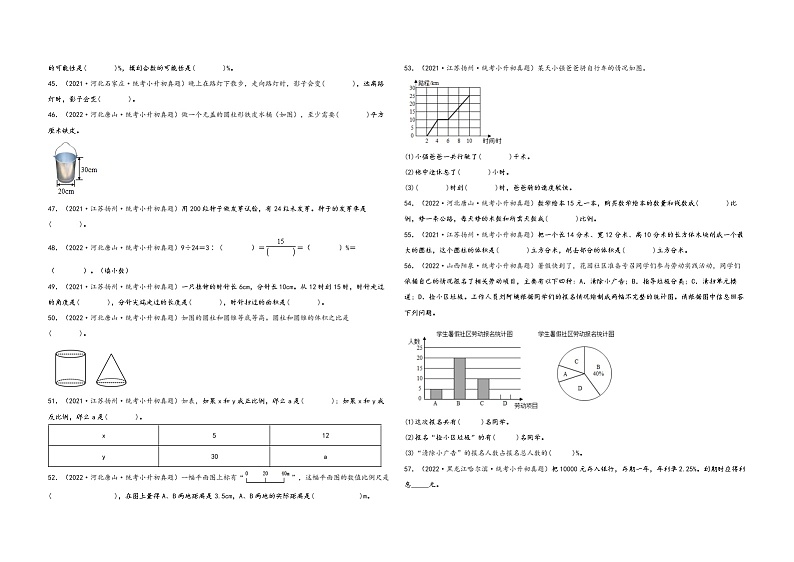 填空题94题（六）——（2023专用）全国各地小升初数学真题题型专项汇编（通用版）（含解析）第3页