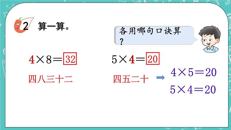 西师大版数学二年级上册 第一单元  表内乘法（一） 第10课时  4的乘法口诀 PPT课件06