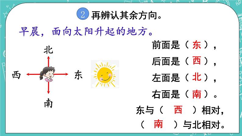 西师大版数学三年级上册 第三单元  辨认方向 第2课时  生活中的东、南、西、北 PPT课件07