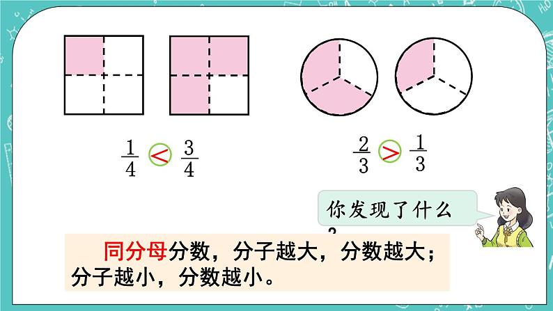 西师大版数学三年级上册 第八单元  分数的初步认识 第2课时  分数的大小比较 PPT课件06