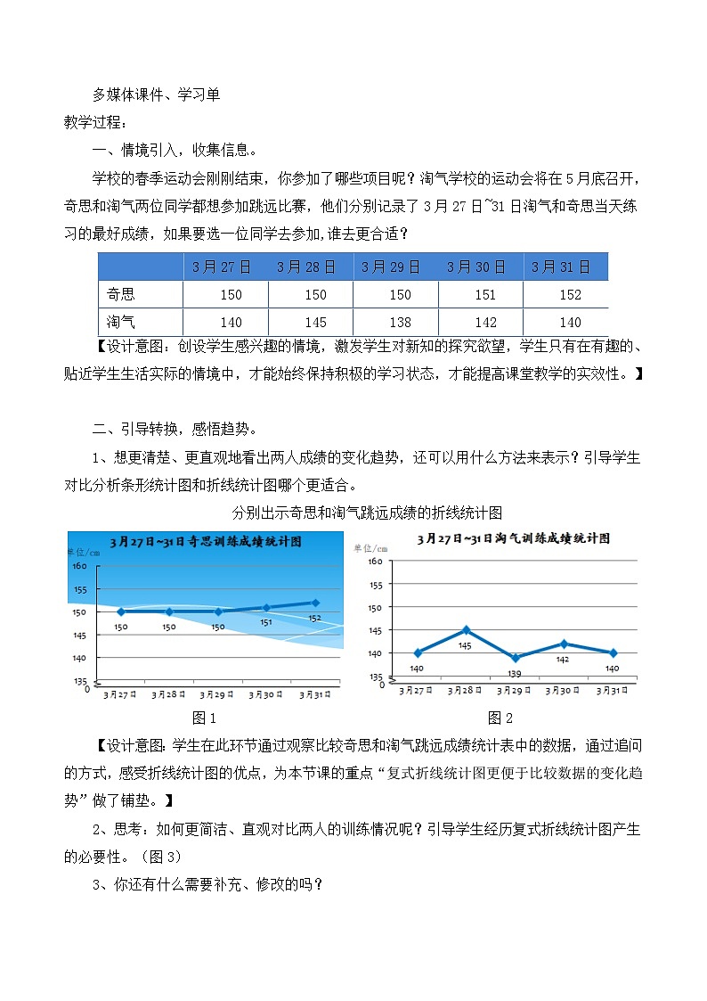 北师大版数学五年级下册 第八章 8.2复式折线统计图 教案02