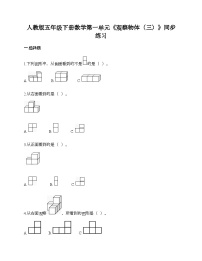 小学数学人教版五年级下册1 观察物体（三）巩固练习