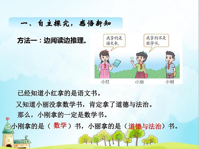 人教版数学二年级下册第九单元、数学广角——推理1第3页