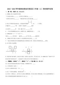 2022-2023学年湖南省娄底市娄星区三年级上册期末文化素质检测数学试卷