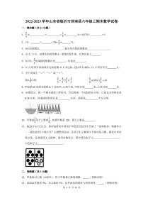 2022-2023学年山东省临沂市莒南县六年级上期末数学试卷及答案