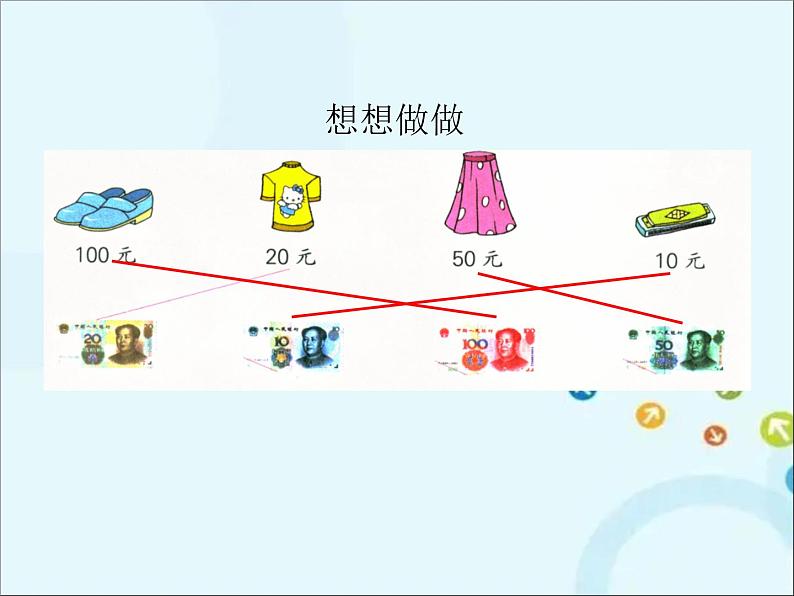 苏教版数学一年级下册 5.2 认识大于1元的人民币 课件08