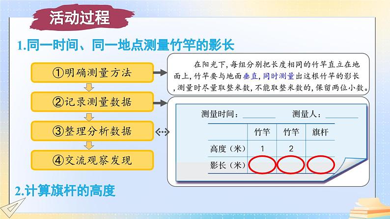 冀教版数学六年级上册 综合与实践 测量旗杆高度 教学课件+同步教案04