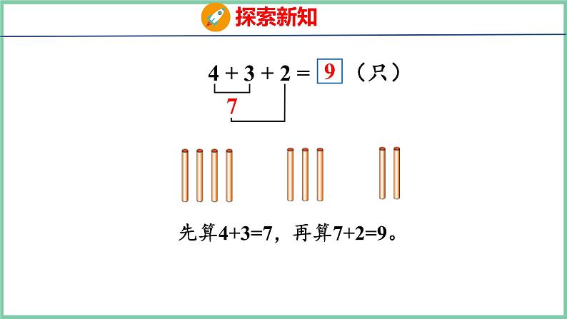 青岛版(六三制）一年级上册数学---3.7 10以内的连加、连减（课件)第6页