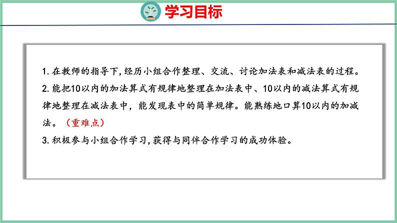 青岛版(六三制）一年级上册数学---3.9 回顾整理（课件)第2页