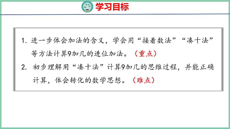 青岛版(六三制）一年级上册数学---7.1 9加几（课件)第2页