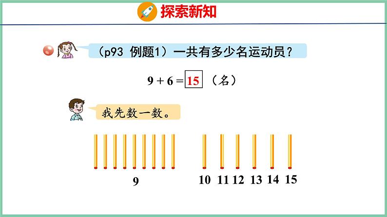 青岛版(六三制）一年级上册数学---7.1 9加几（课件)第5页