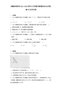 安徽省阜阳市2021-2022两年小升初数学真题知识点分类汇编-03比和比例