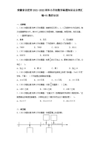 安徽省合肥市2021-2022两年小升初数学真题知识点分类汇编-01数的认识