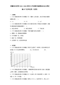 安徽省合肥市2021-2022两年小升初数学真题知识点分类汇编-07比和比例（比例）