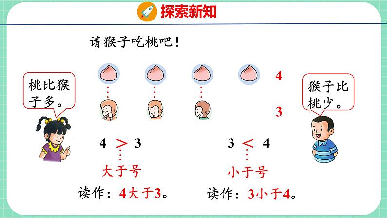 2.4 认识＞、＜、＝（课件）一年级上册数学冀教版第6页