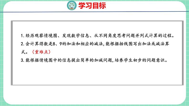 5.5 8、9的加减法（课件）一年级上册数学冀教版第2页