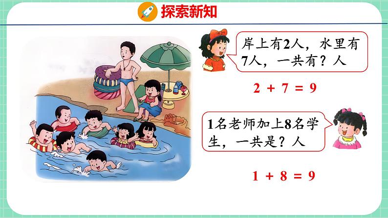 5.5 8、9的加减法（课件）一年级上册数学冀教版第5页