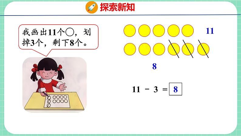 9.2 11减几（课件）一年级上册数学冀教版05