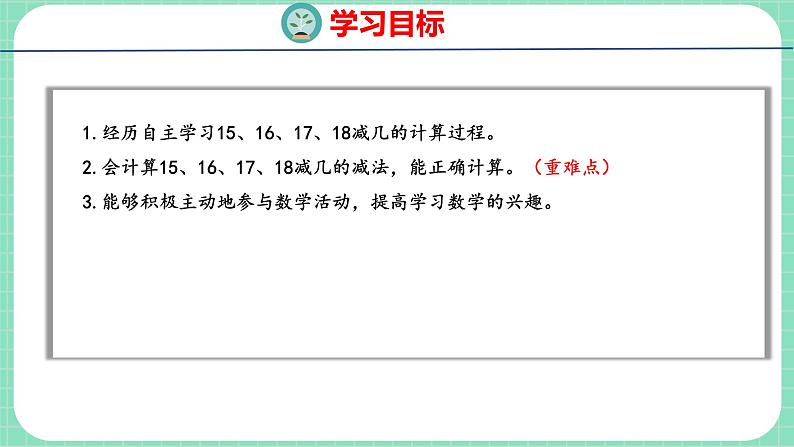 9.5  15、16、17、18减几（课件）一年级上册数学冀教版第2页