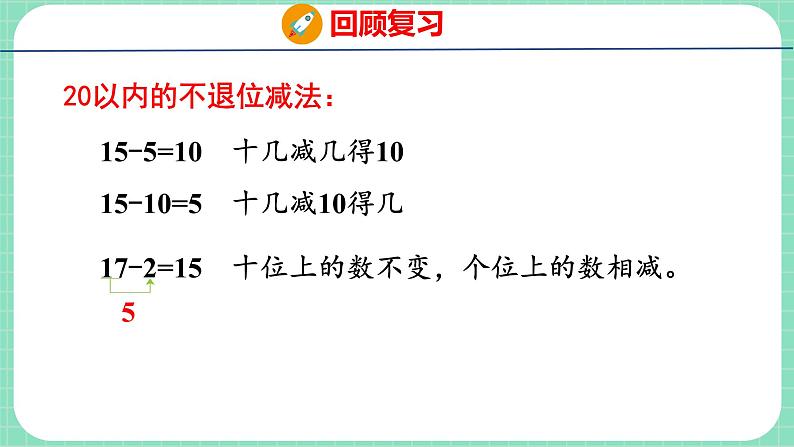 整理与评价 第2课时 20以内的加减法与解决问题（课件）一年级上册数学冀教版08