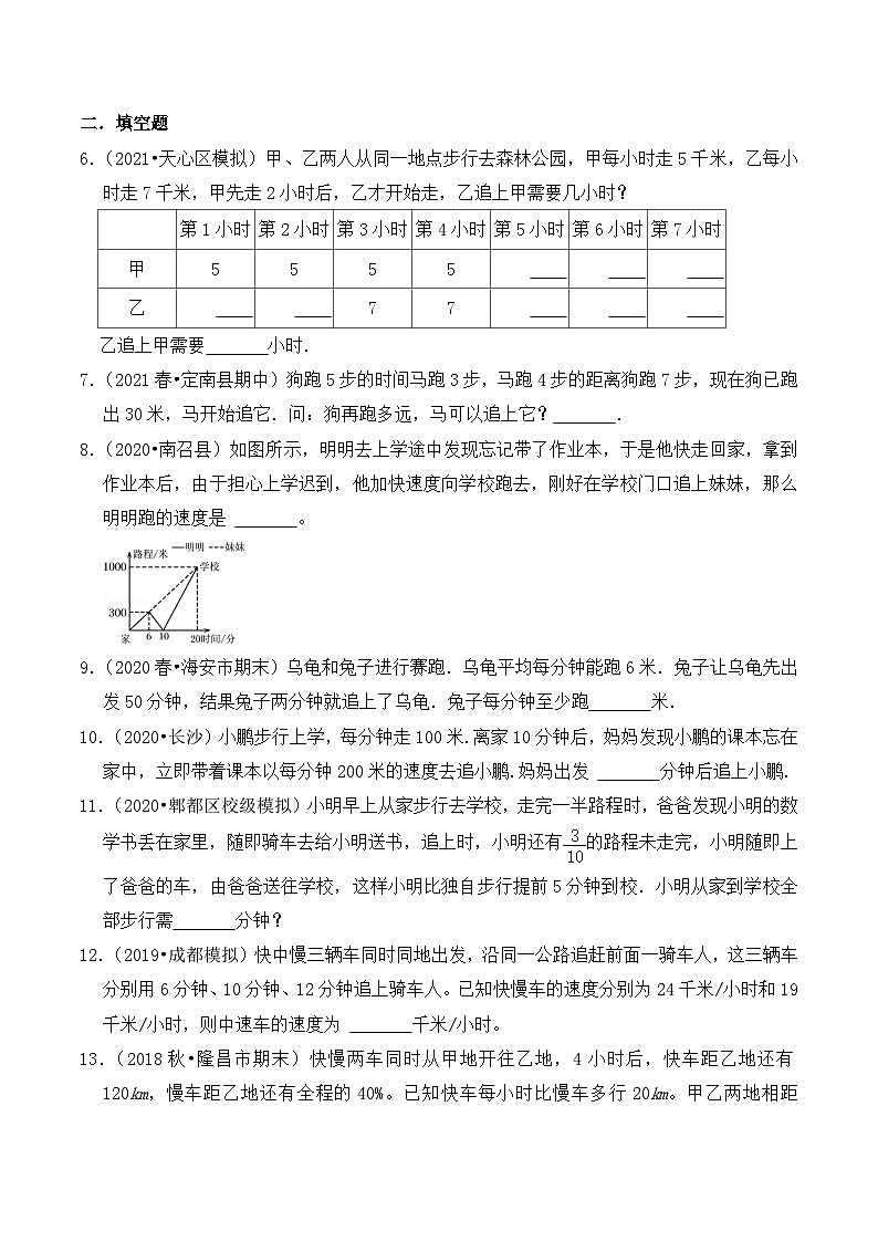 【典型应用题】小升初数学真题汇编  专题16《追及问题》（原卷版+解析版，全国通用）02
