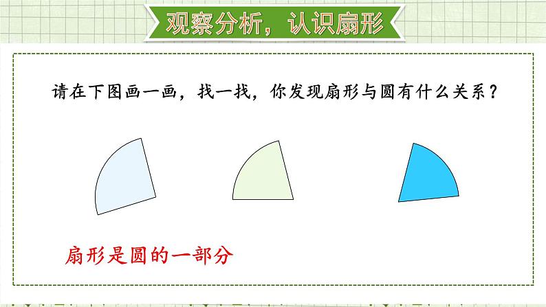 人教版数6年级上册 5 圆  4.扇形 PPT课件+教案+导学案03