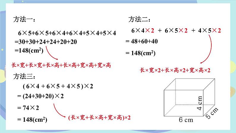 苏教版数学6年级上册 一 长方体和正方体   第3课时 长方体和正方体的表面积（1） PPT课件07