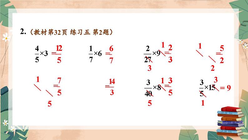 苏教版数学6年级上册 二 分数乘法   练习五 PPT课件03