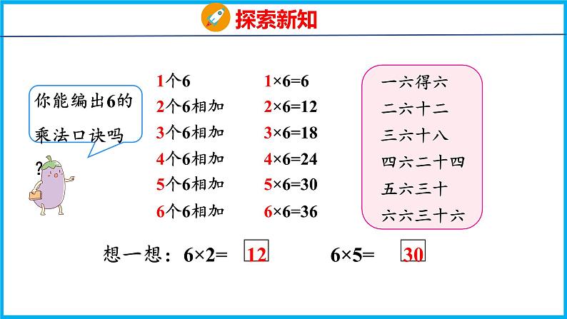 3.5 6的乘法口诀（课件）苏教版数学二年级上册第6页