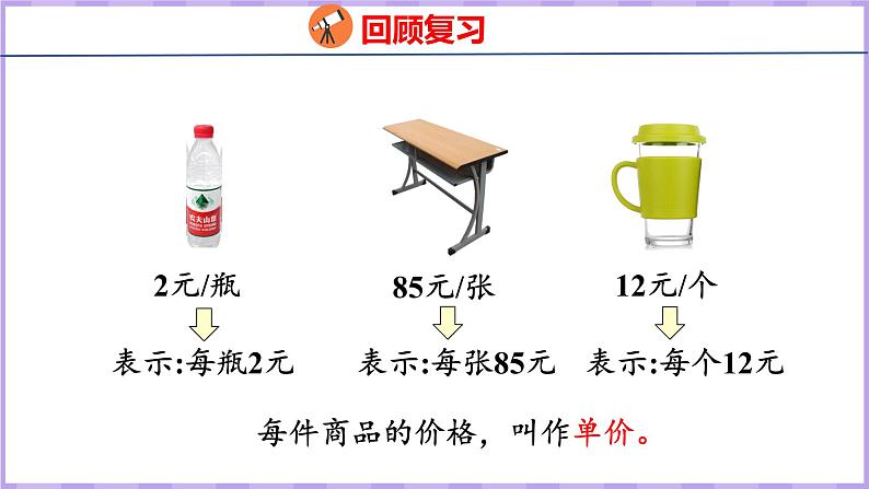 4.4  单价、数量和总价（课件）人教版数学四年级上册第3页