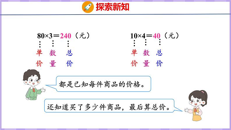 4.4  单价、数量和总价（课件）人教版数学四年级上册第6页