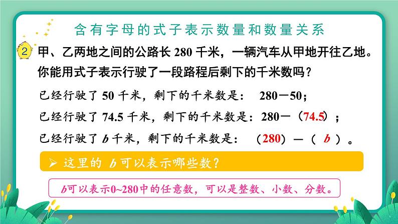 苏教版数学5年级上册 八 用字母表示数 第1课时 用字母表示数（1） PPT课件06