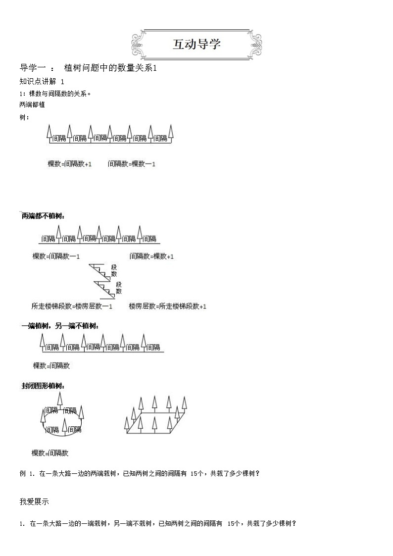 【典型例题】人教版五年级数学上册典型例题系列（带答案）18植树问题02