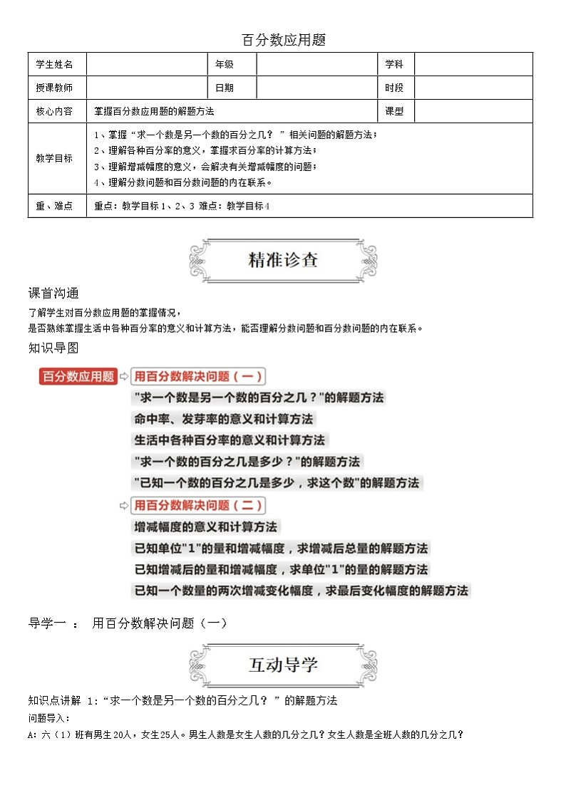 【典型例题】人教版六年级数学上册典型例题系列（带答案）6.2百分数应用题01