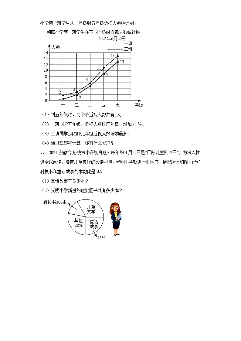 安徽省合肥市2021-2022两年小升初数学真题知识点分类汇编-12统计和概率03