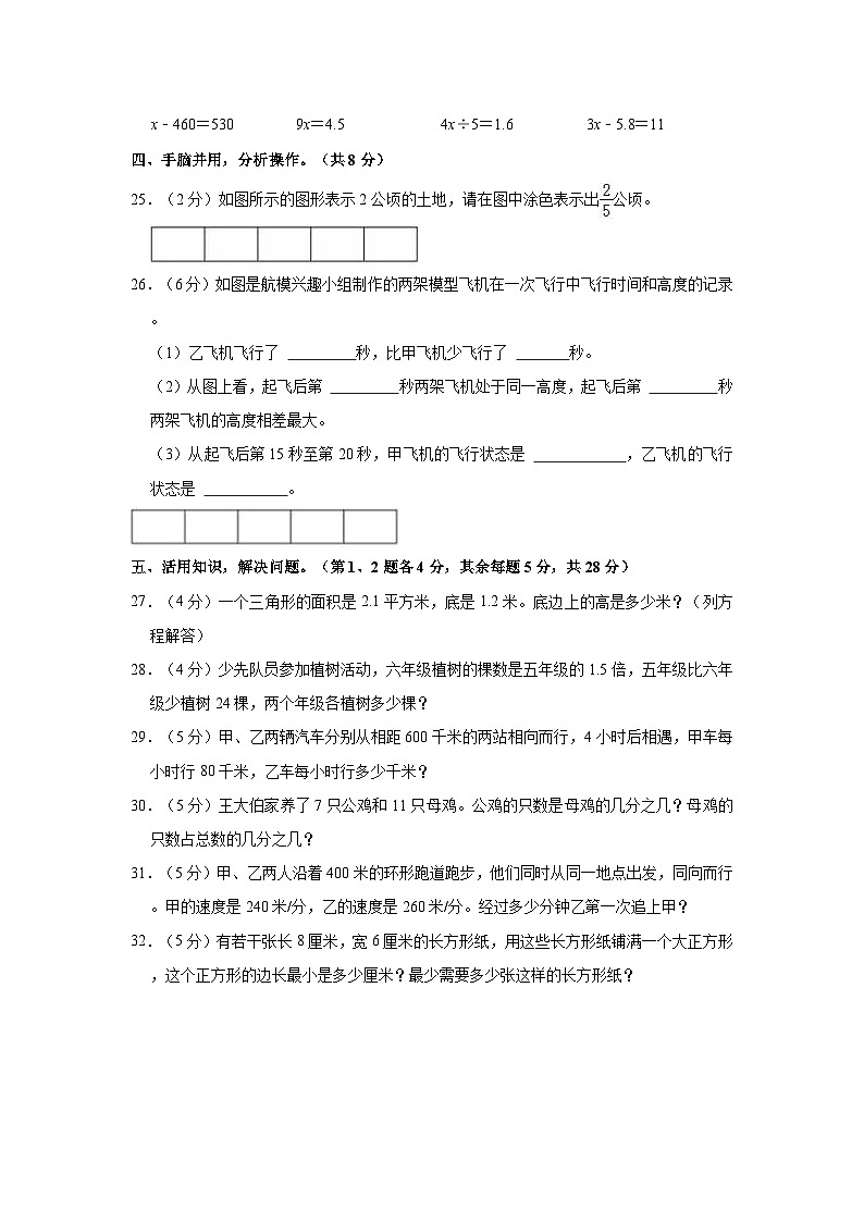 2022-2023学年江苏省盐城市盐都区五年级（下）期中数学试卷03