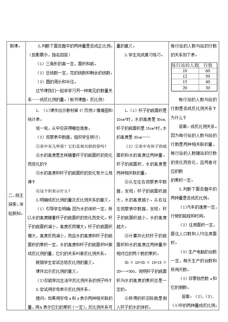 2023六年级数学下册第4单元比例2正比例和反比例第3课时反比例导学案新人教版第2页