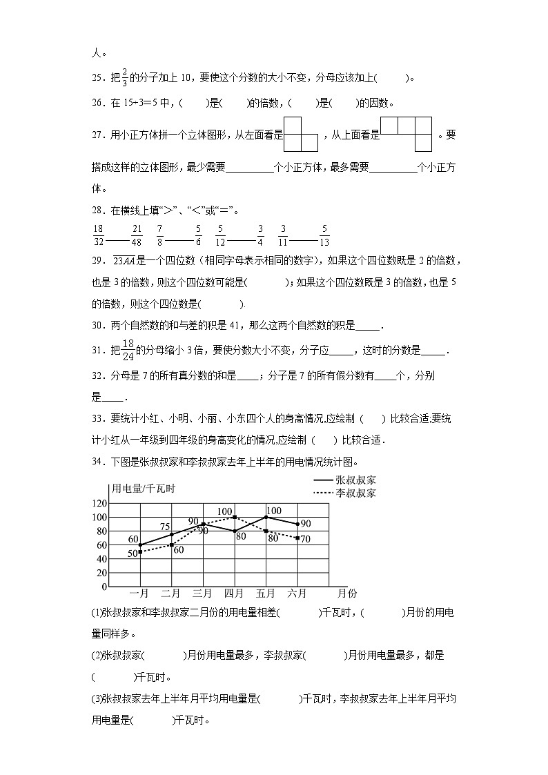 （河南期末真题精选）02-填空题100题（提高）2023年五年级下册数学高频易错题（人教版）第3页