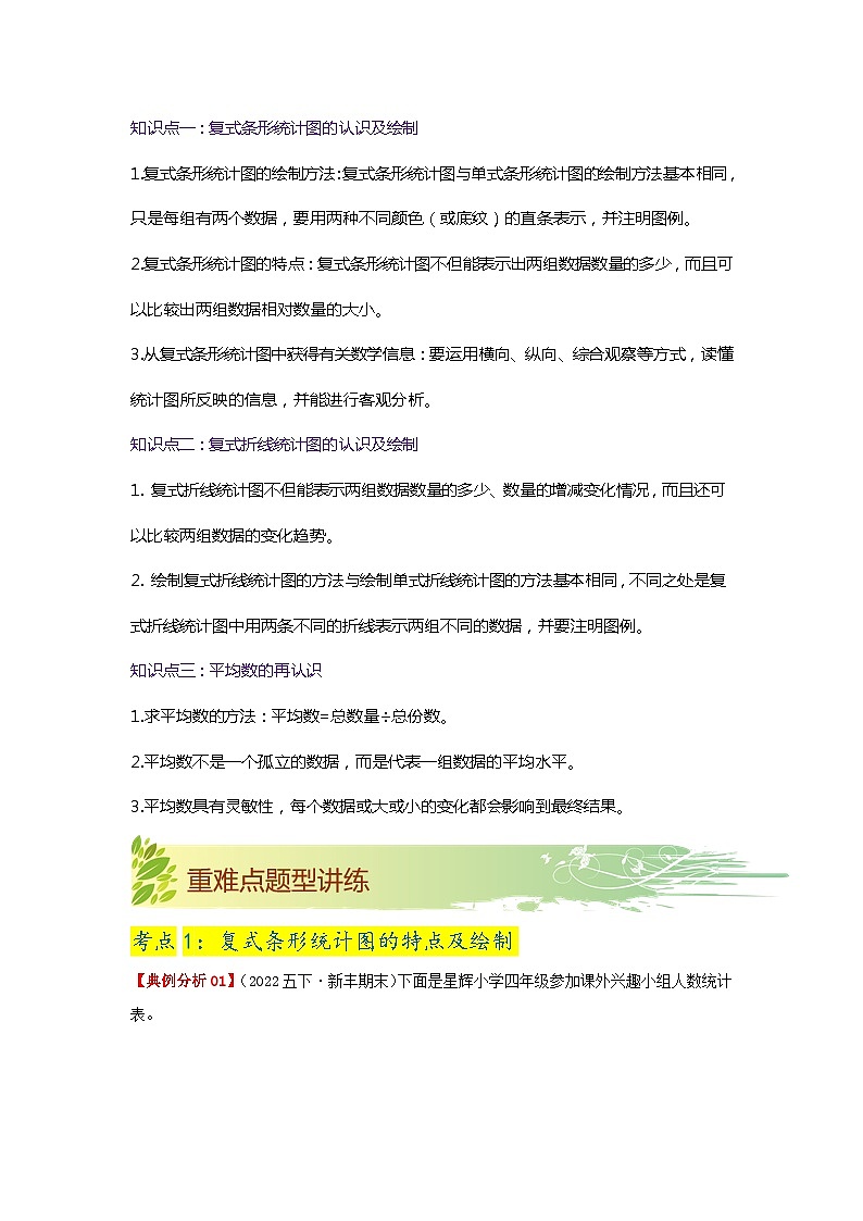 第八单元《数据的表示和分析》（原卷版+解析版）——【期末复习】2022-2023学年五年级下册数学单元复习知识点+练习学案（北师大版）02