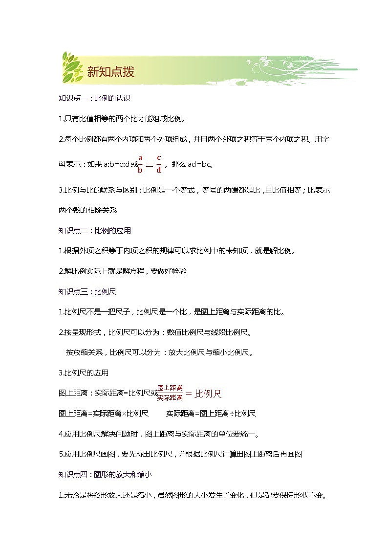 第二单元《比例》（原卷版）——【期末复习】2022-2023学年六年级下册数学单元复习知识点+练习学案（北师大版）第2页